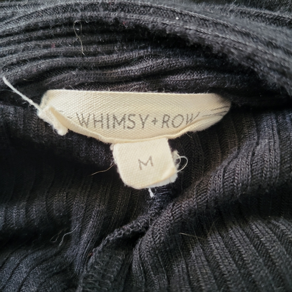 Whimsy + Row Frances Ribbed Modal Robe Duster Cardigan‎ Black M - Picture 14 of 16